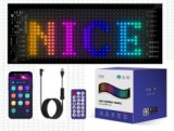 VividLED 32×16随贴屏（512灯珠·APP+遥控·IP65）车载柔性 LED 表情屏（汽车装饰 LED 软屏）