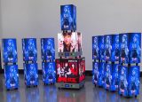 新能源 LED 魔方屏带内置喇叭 五面显示可充电立方体 LED 屏 可堆叠便携式舞台广告显示屏 展会活动租赁 LED 魔方屏