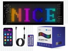 VividLED 32×16随贴屏（512灯珠·APP+遥控·IP65）车载柔性 LED 表情屏（汽车装饰 LED 软屏）