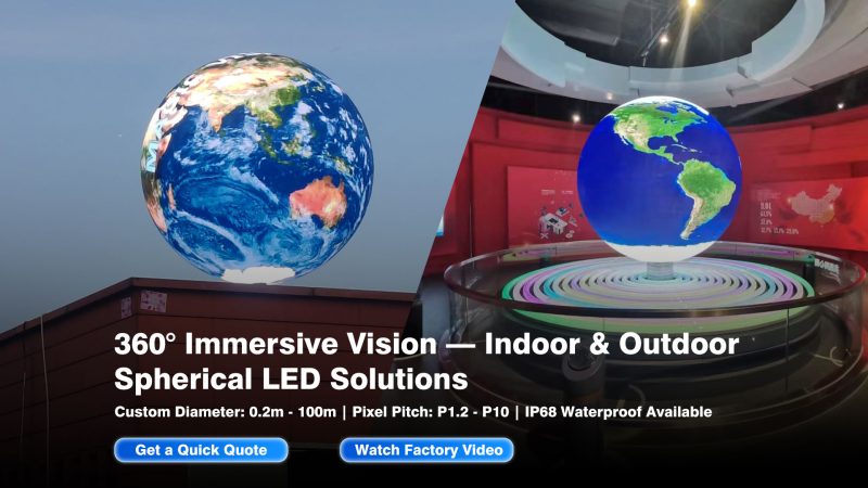 360° 沉浸式球形 LED 显示屏 室内外定制球屏 博物馆广场地标球形 LED 大屏