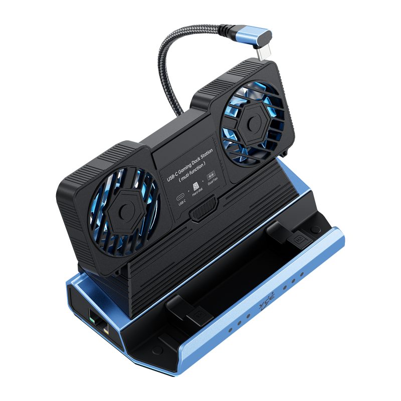 Type-C 10-in-1 Docking Station (PD100W+USB3.0+USB2.0×3+SD/TF+RJ45+HD2.0+Hard Drive Enclosure+Detachable Dual Fans)
