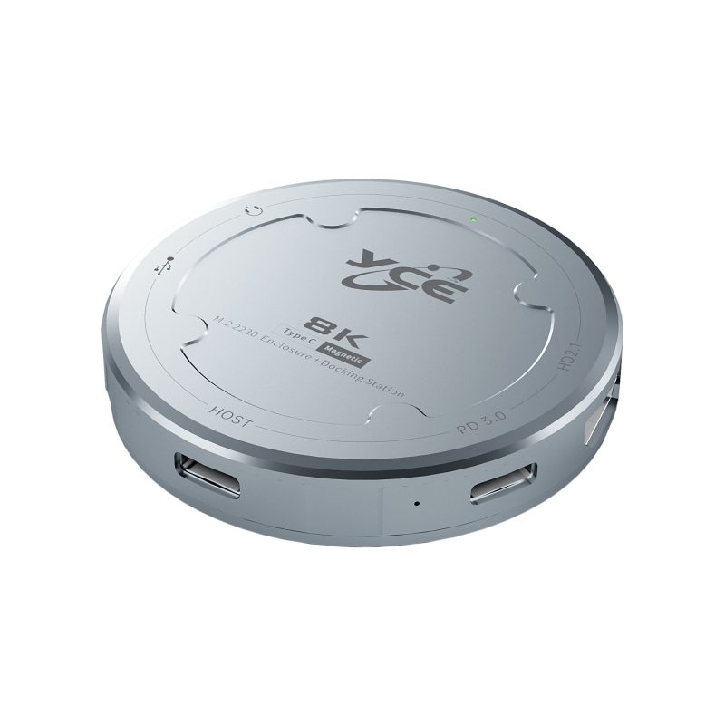 Type C/F to PD3.0+M2(NVMe)+HD2.1+3.5Audio(线控)+USB2.0 磁吸硬盘盒